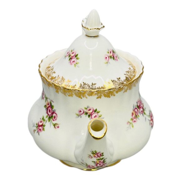 ROYAL ALBERT Dimity Rose Bone China England Teapot and Lid - Picture 4 of 9